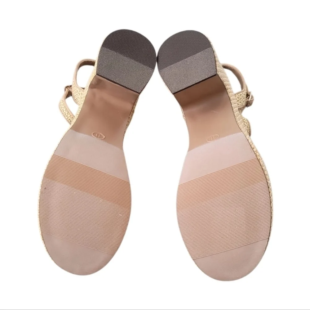 Wild Pair Beige Ankle Strap  Platform Sandals Size 11 NWOT